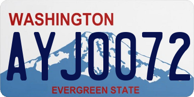 WA license plate AYJ0072