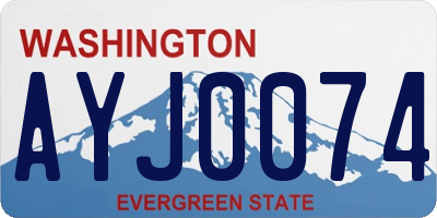 WA license plate AYJ0074