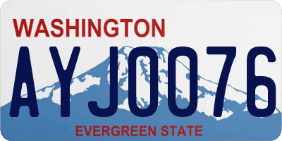 WA license plate AYJ0076