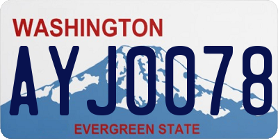 WA license plate AYJ0078