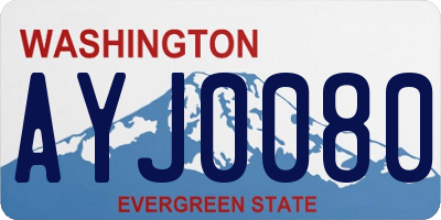 WA license plate AYJ0080