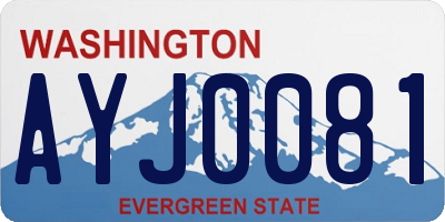 WA license plate AYJ0081