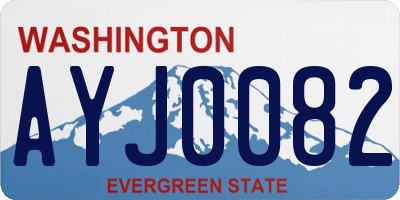 WA license plate AYJ0082