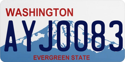 WA license plate AYJ0083