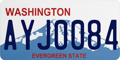 WA license plate AYJ0084