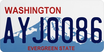WA license plate AYJ0086