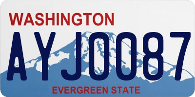 WA license plate AYJ0087