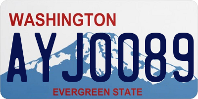 WA license plate AYJ0089