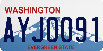 WA license plate AYJ0091