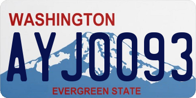 WA license plate AYJ0093