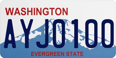 WA license plate AYJ0100