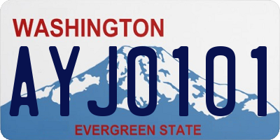 WA license plate AYJ0101