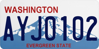 WA license plate AYJ0102
