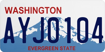 WA license plate AYJ0104
