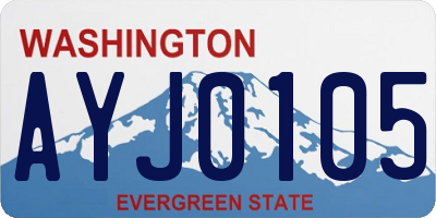 WA license plate AYJ0105