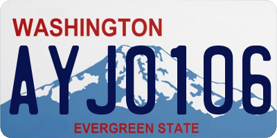 WA license plate AYJ0106