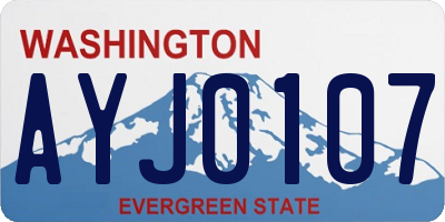 WA license plate AYJ0107
