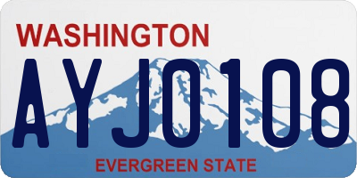 WA license plate AYJ0108