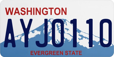 WA license plate AYJ0110