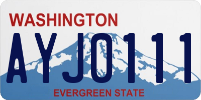 WA license plate AYJ0111