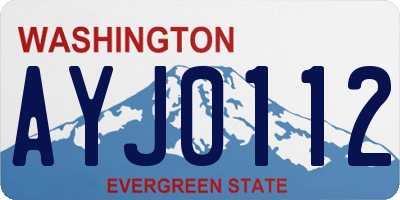 WA license plate AYJ0112