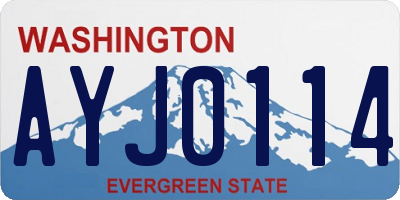 WA license plate AYJ0114