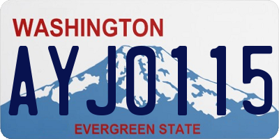 WA license plate AYJ0115
