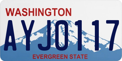 WA license plate AYJ0117