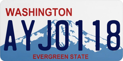 WA license plate AYJ0118