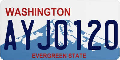 WA license plate AYJ0120