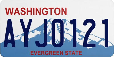 WA license plate AYJ0121