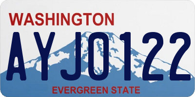 WA license plate AYJ0122
