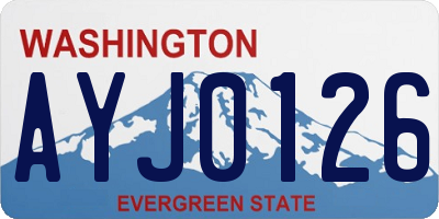 WA license plate AYJ0126