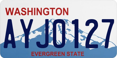 WA license plate AYJ0127