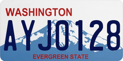 WA license plate AYJ0128