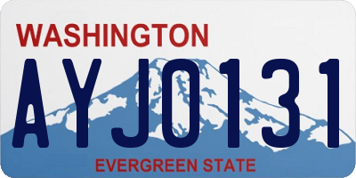 WA license plate AYJ0131