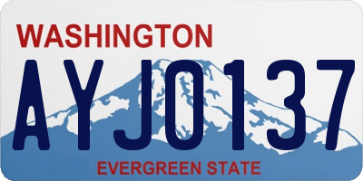 WA license plate AYJ0137