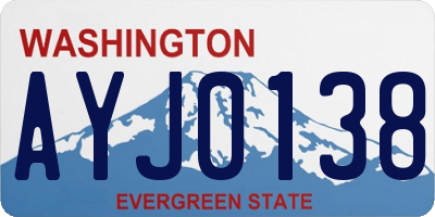 WA license plate AYJ0138