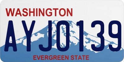 WA license plate AYJ0139