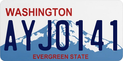 WA license plate AYJ0141