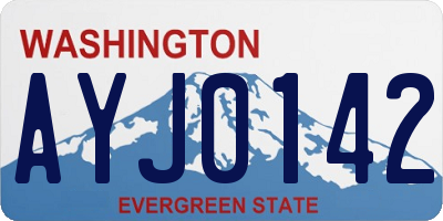 WA license plate AYJ0142