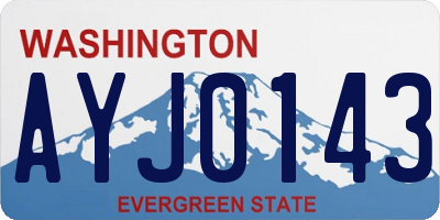 WA license plate AYJ0143