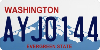 WA license plate AYJ0144