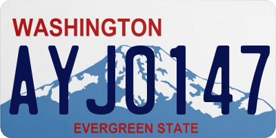 WA license plate AYJ0147