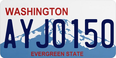 WA license plate AYJ0150