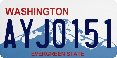 WA license plate AYJ0151
