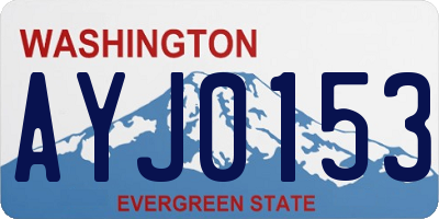 WA license plate AYJ0153