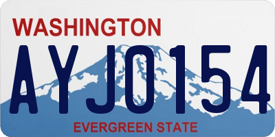 WA license plate AYJ0154
