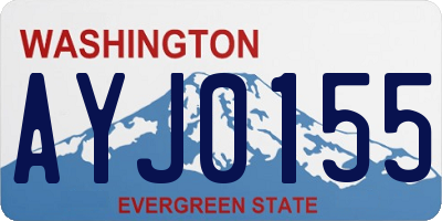 WA license plate AYJ0155