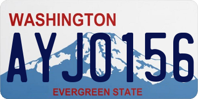 WA license plate AYJ0156
